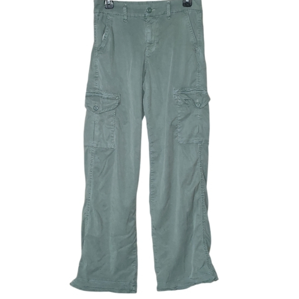 American Eagle Dreamy Drape Mid Rise Baggy Wide Leg Cargo Pants - Picture 3 of 9